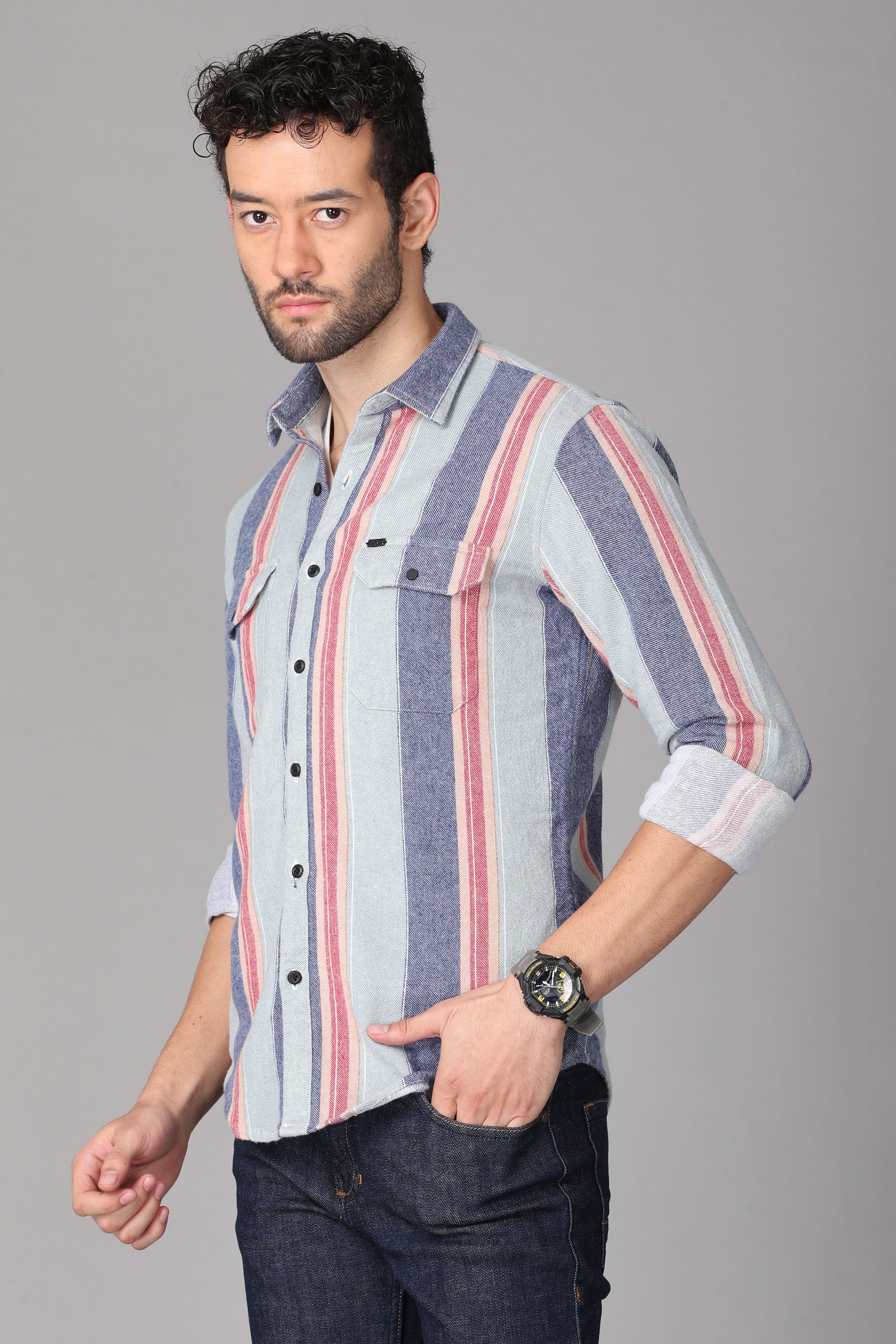 Multi Color Striped Shirt Shirts KEF 