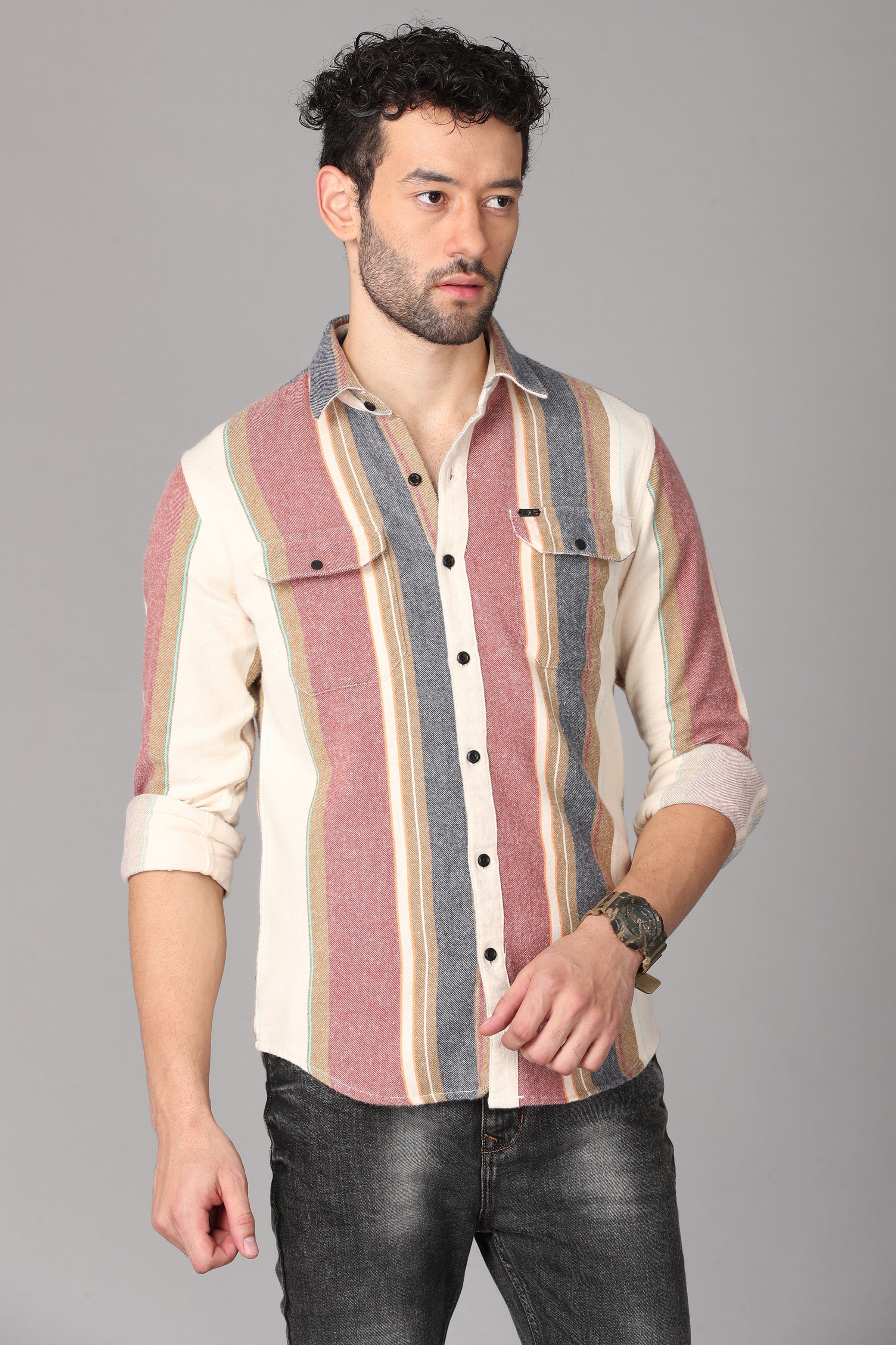 Multi Color Striped Shirt Shirts KEF S 