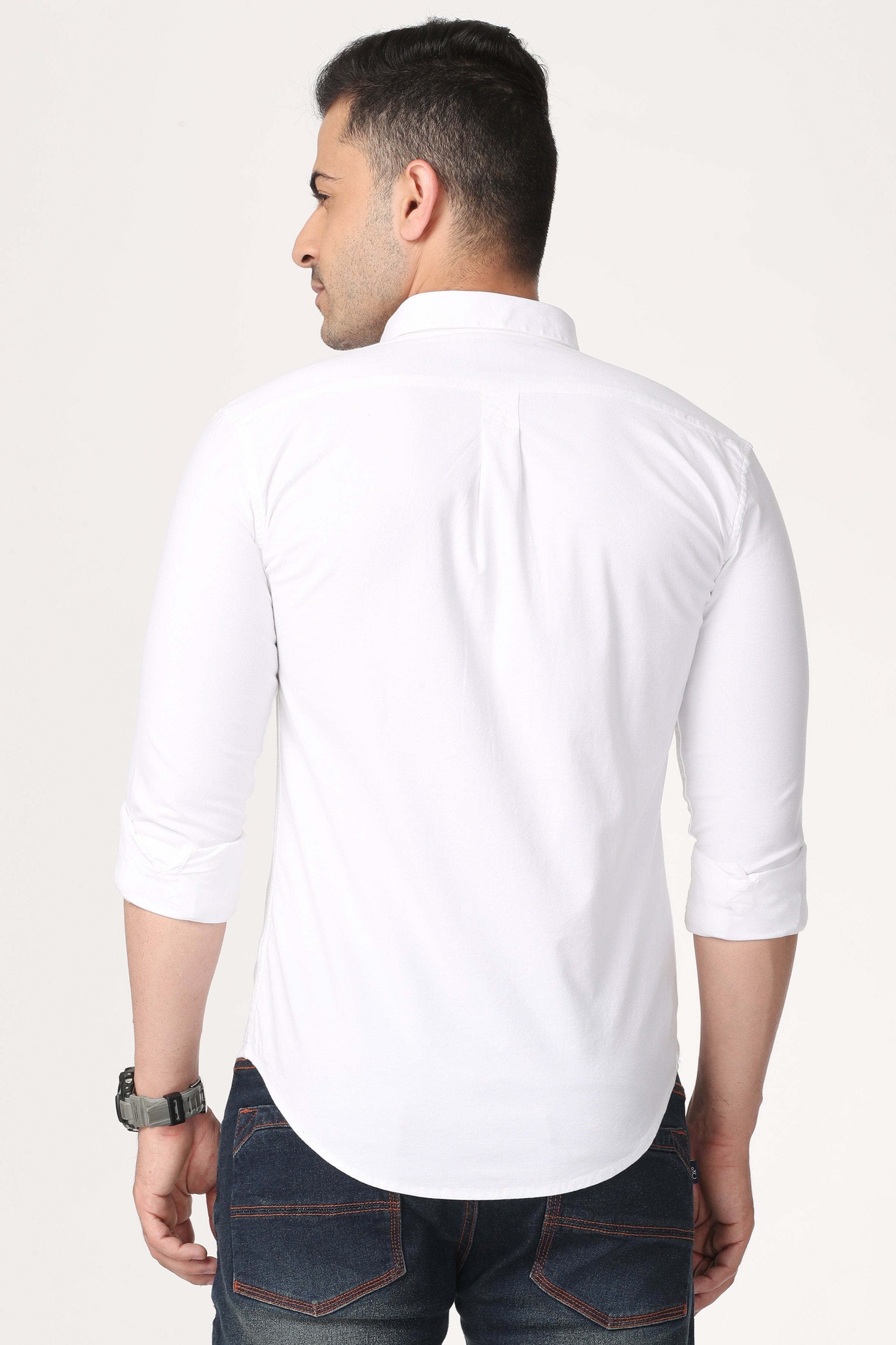 Pure White Full Sleeve Shirt Shirts KEF 
