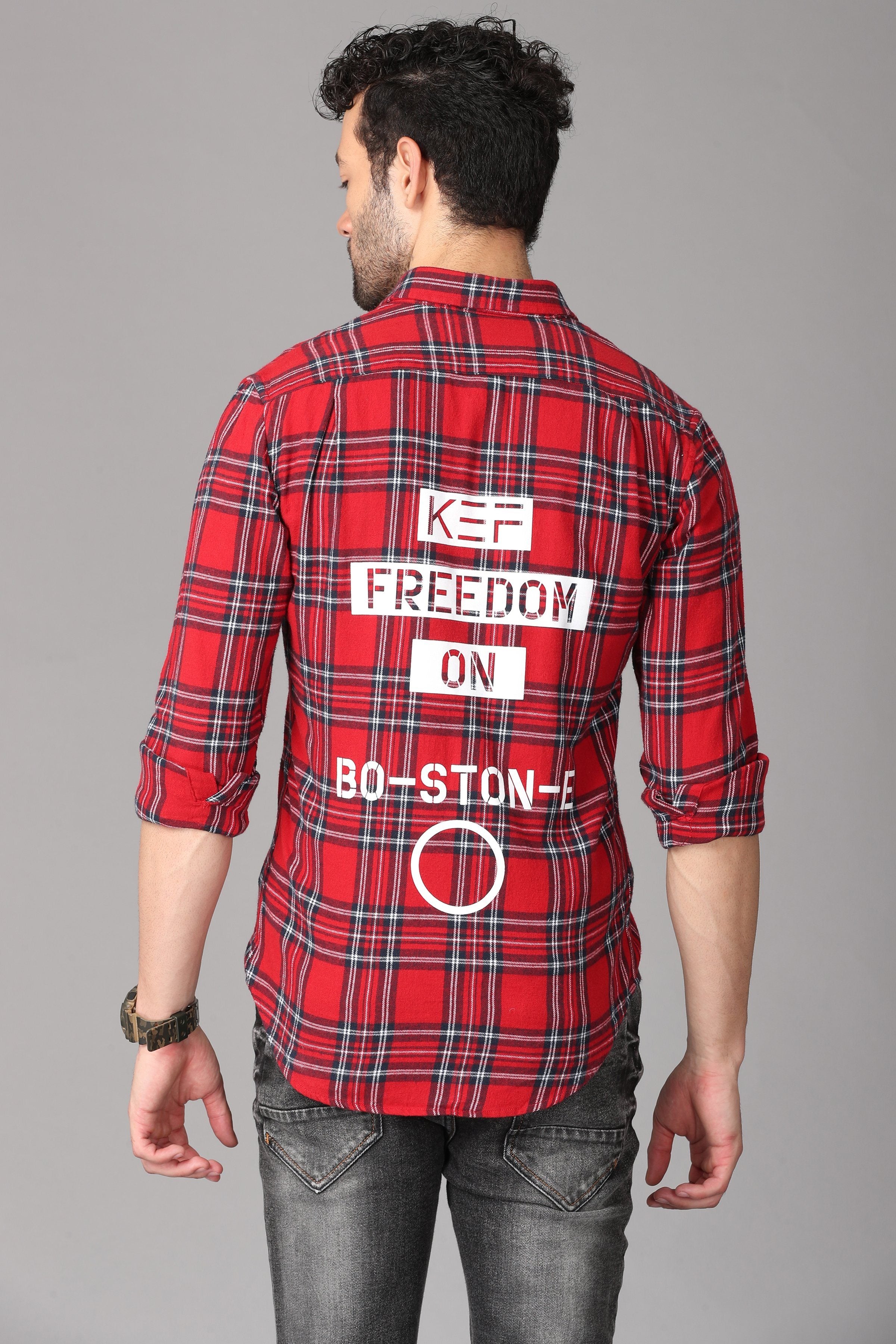 Red Check Printed Shirt Shirts KEF 
