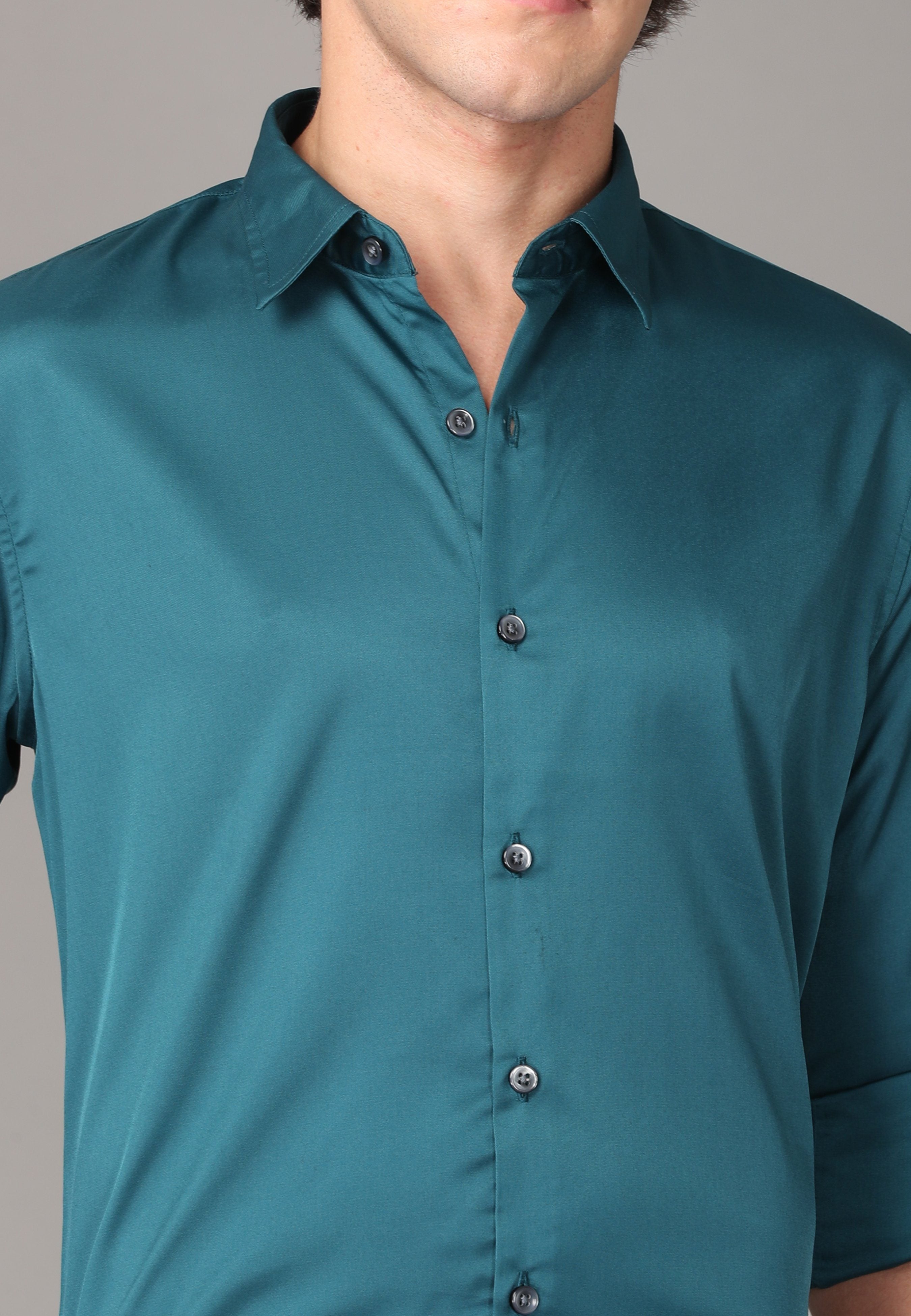 Silk Green Full Sleeve Shirt Shirts KEF 