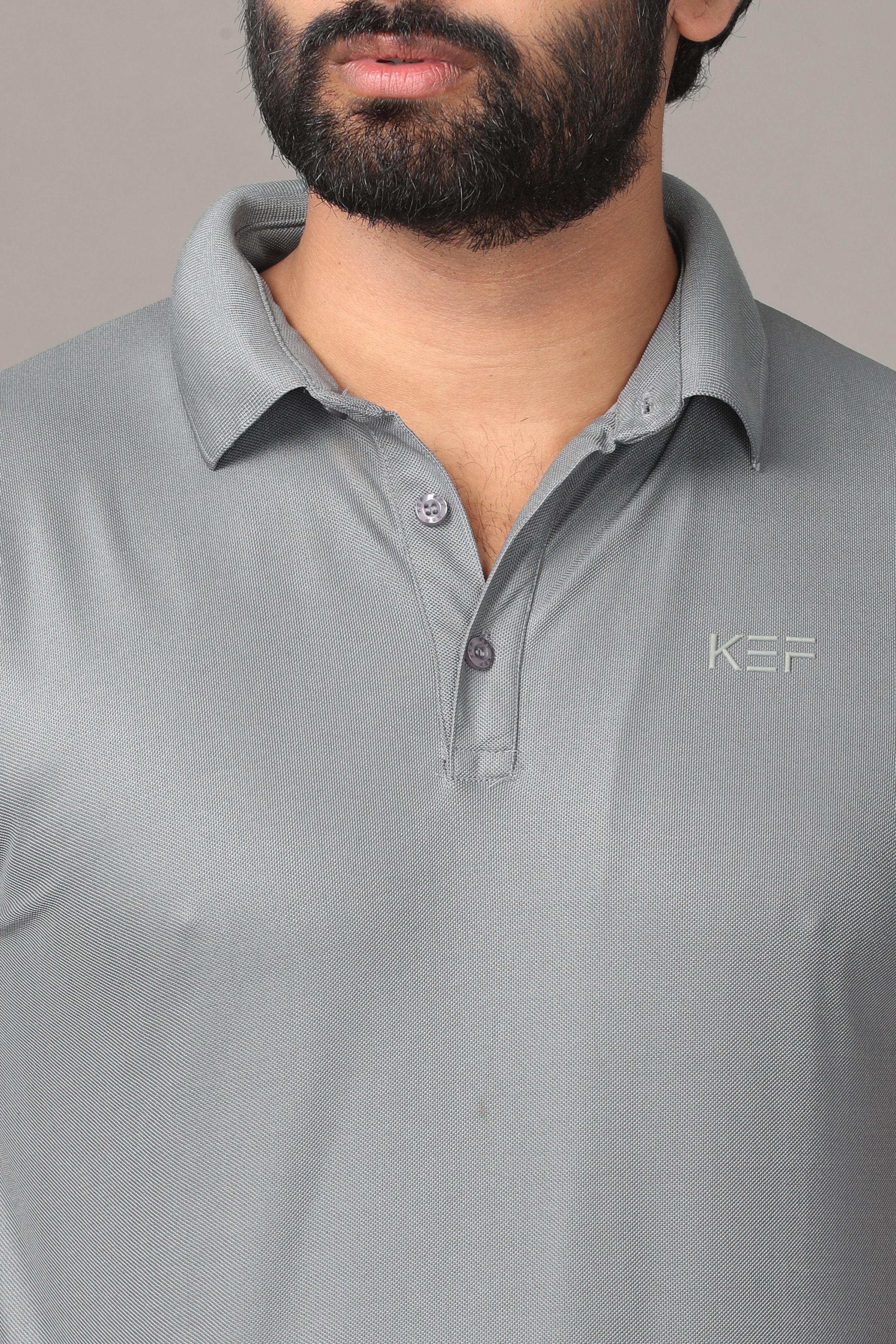 Stone Grey Polo Shirt Polo KEF 