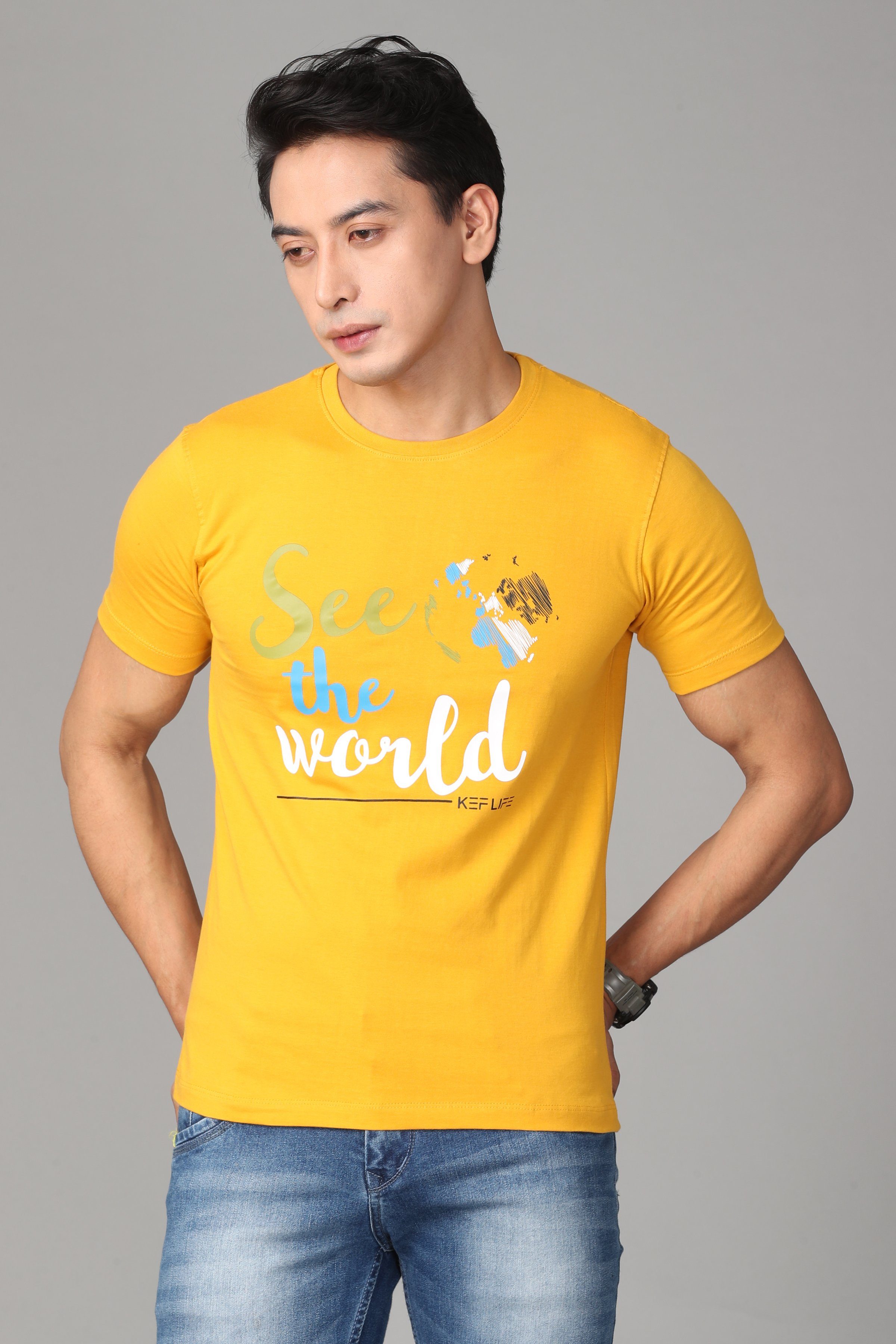 Travel Yellow T-Shirt T-Shirt KEF S 