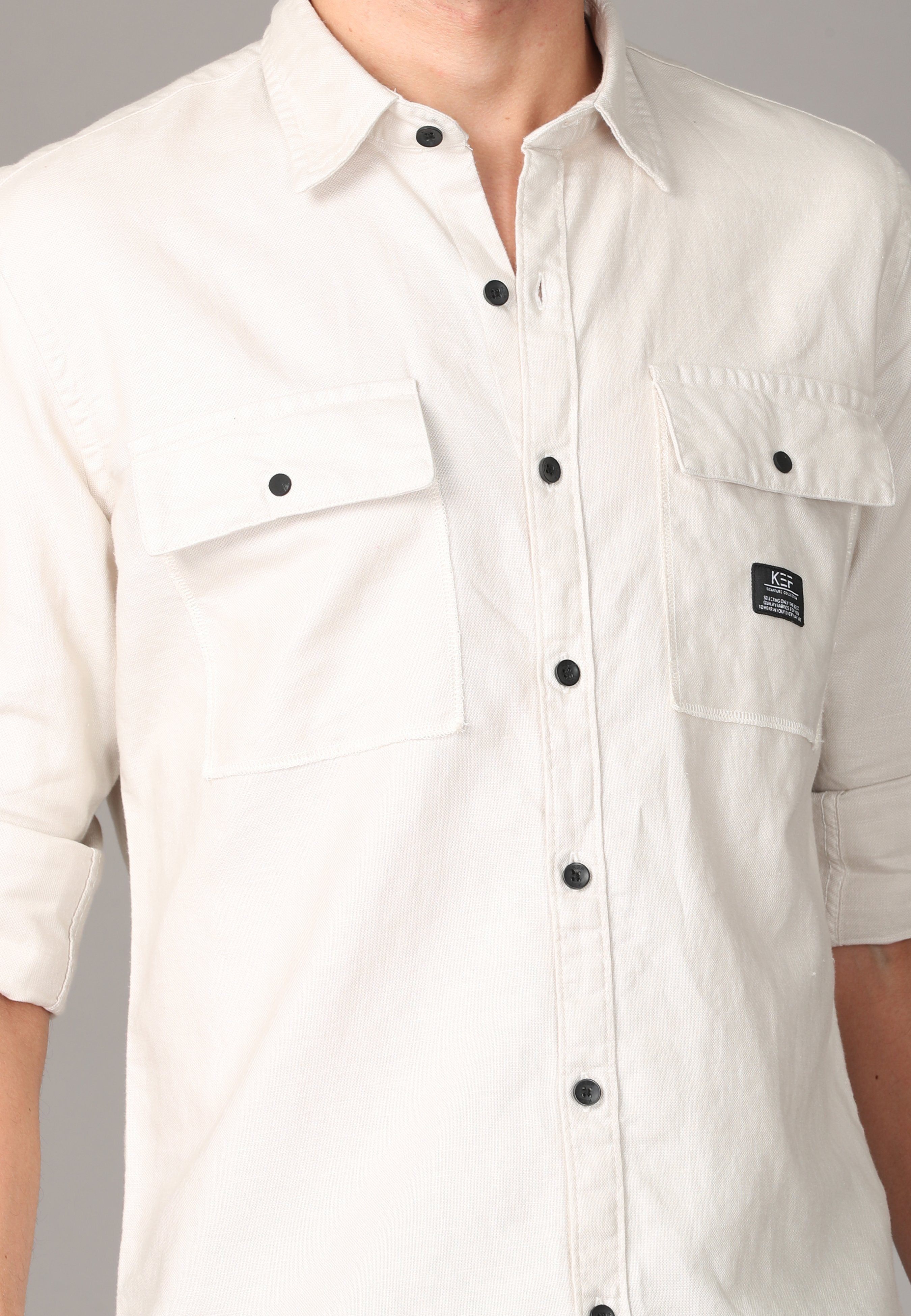 White Full Sleeve Shirt. Shirts KEF 