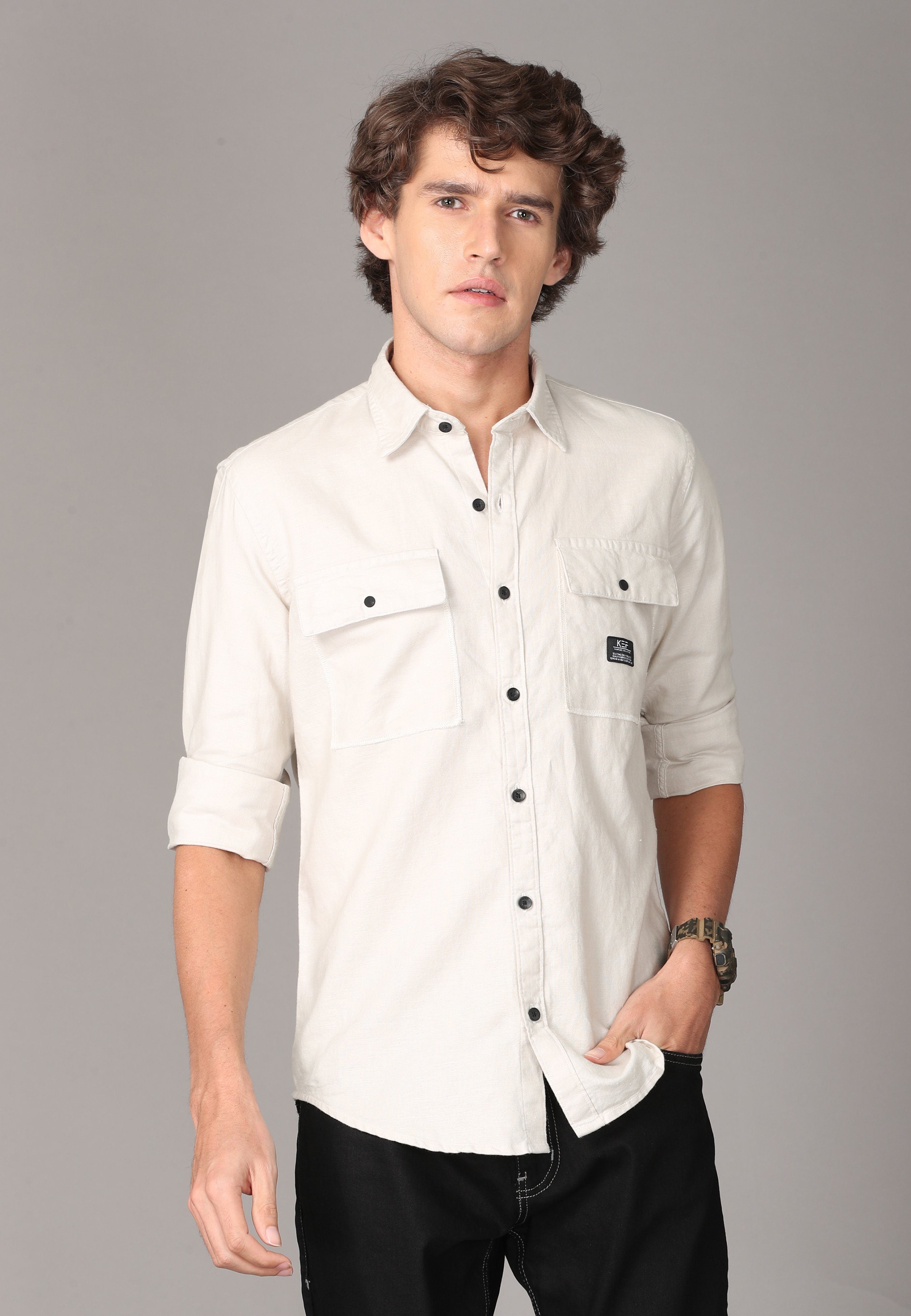 White Full Sleeve Shirt. Shirts KEF S 