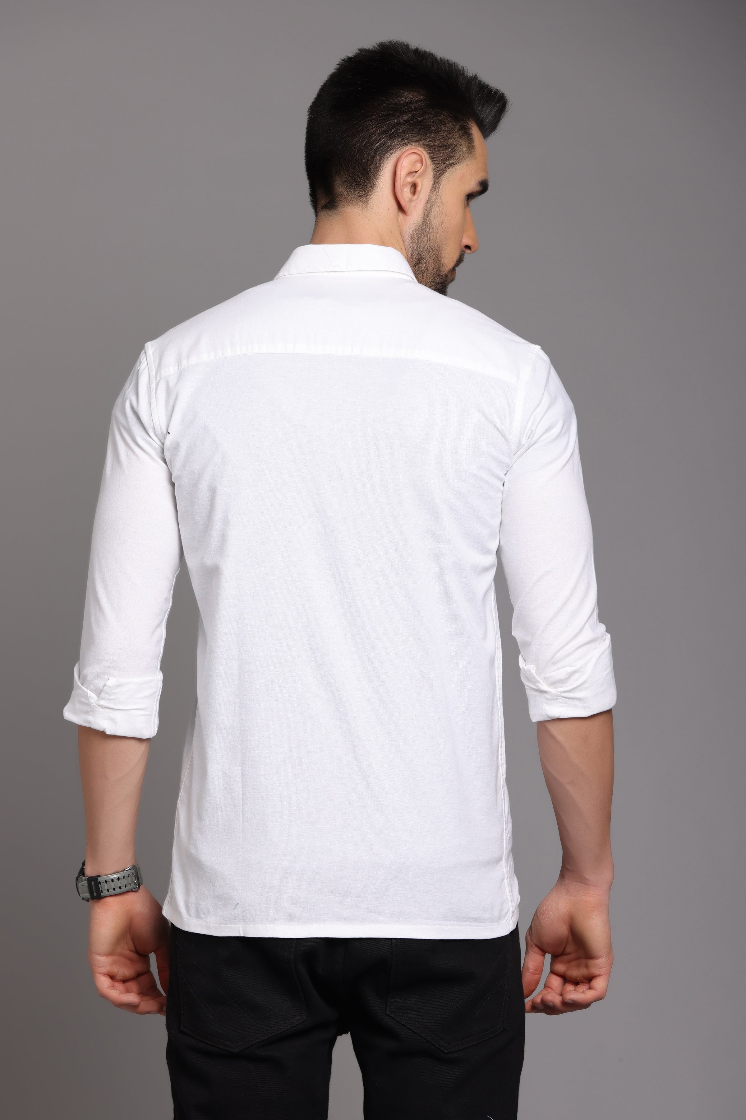 White Full Sleeve Shirt with Double Pocket Shirts Project 30 